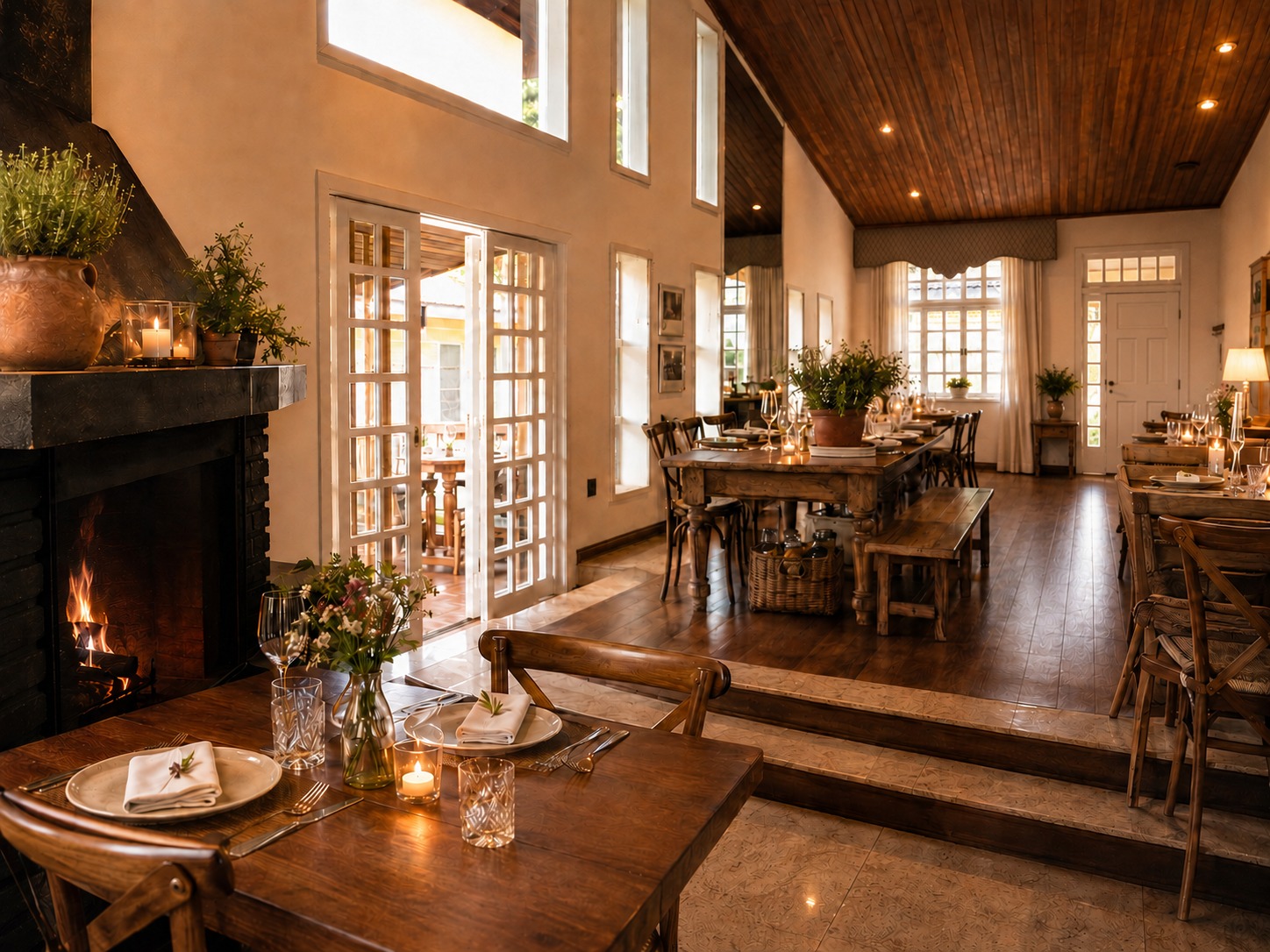 Casa da Serra preparada para receber almoços e jantares em um ambiente acolhedor